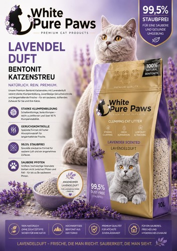 White pure paws bentonit - white,